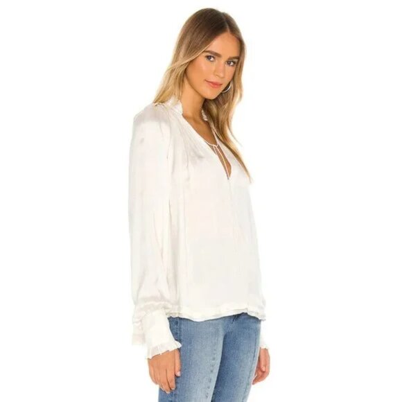 JONATHAN SIMKHAI STANDARD Ruched Front Top In Ecru - Picture 10 of 10